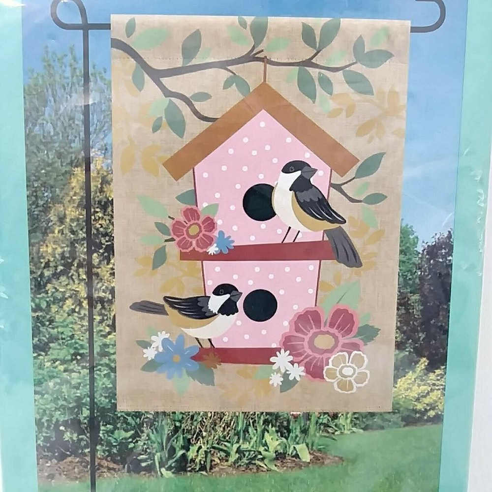 Meadow Creek Flag Indoor Outdoor Chickadee‎ Dot Birdhouse New